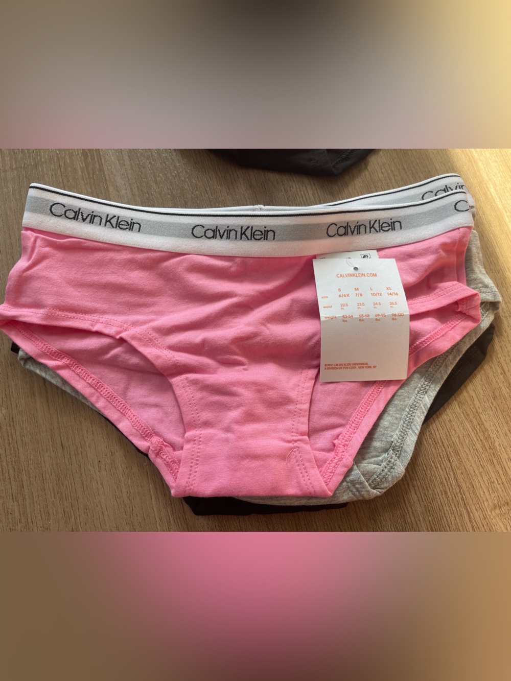 NWT Calvin Klein Kids' Pink Cotton Briefs - 3 pack medium 7/8 3 available